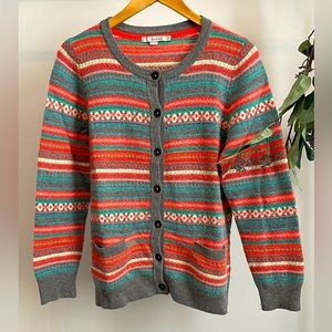 Boden Multi-color Fair Isle Button Cardigan - US size 12